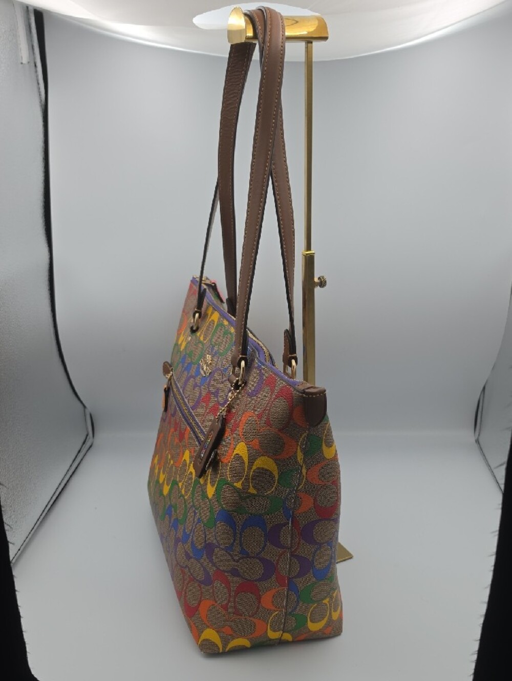 Coach Pride Brown Rainbow Signature Mono Large Limited Edition Tote (EUC)✨️🌈✨️ - Picture 6 of 13